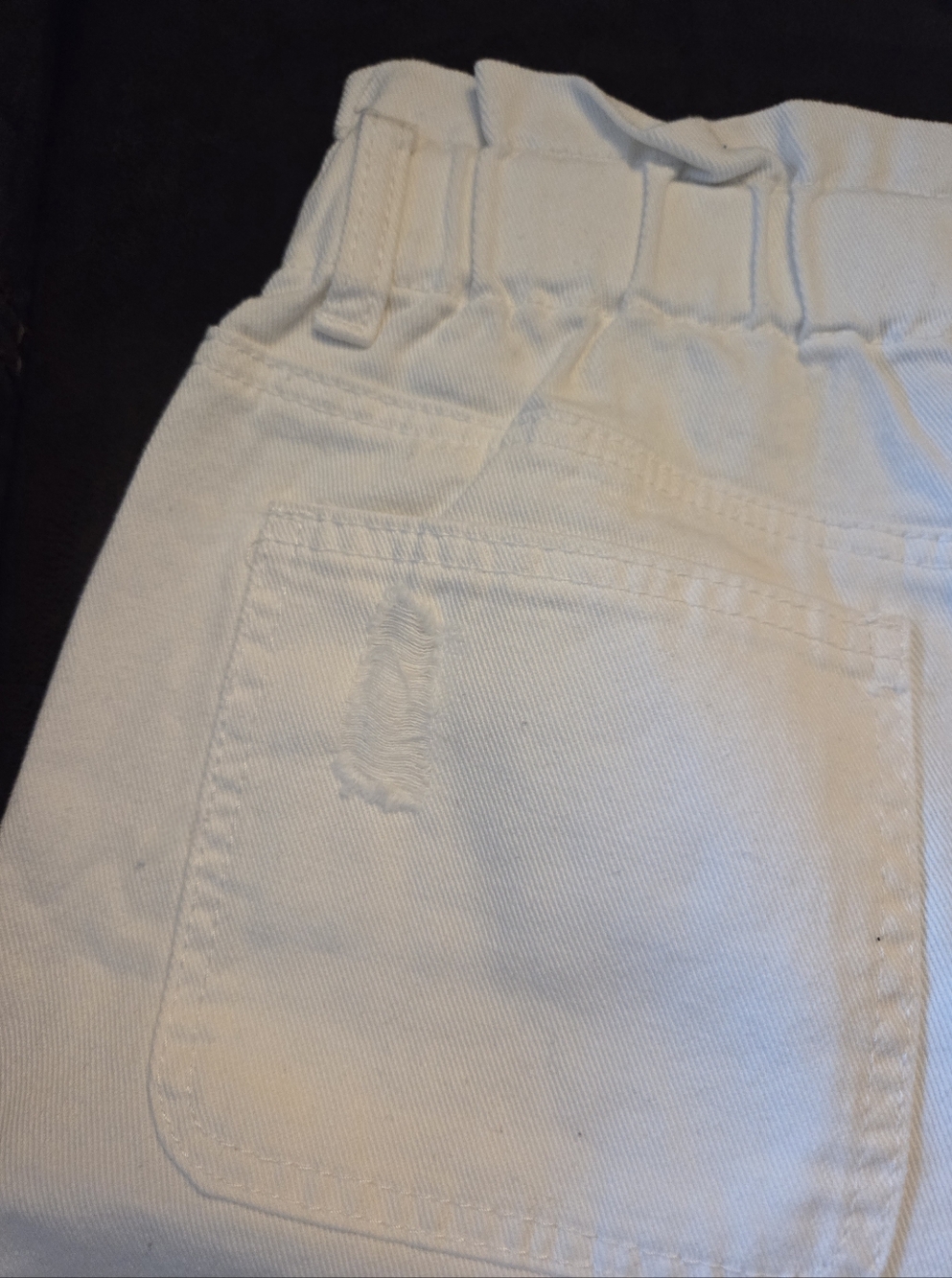 Hayden Women's High Waist Roll Up White Denim Short - Picture 5 of 9